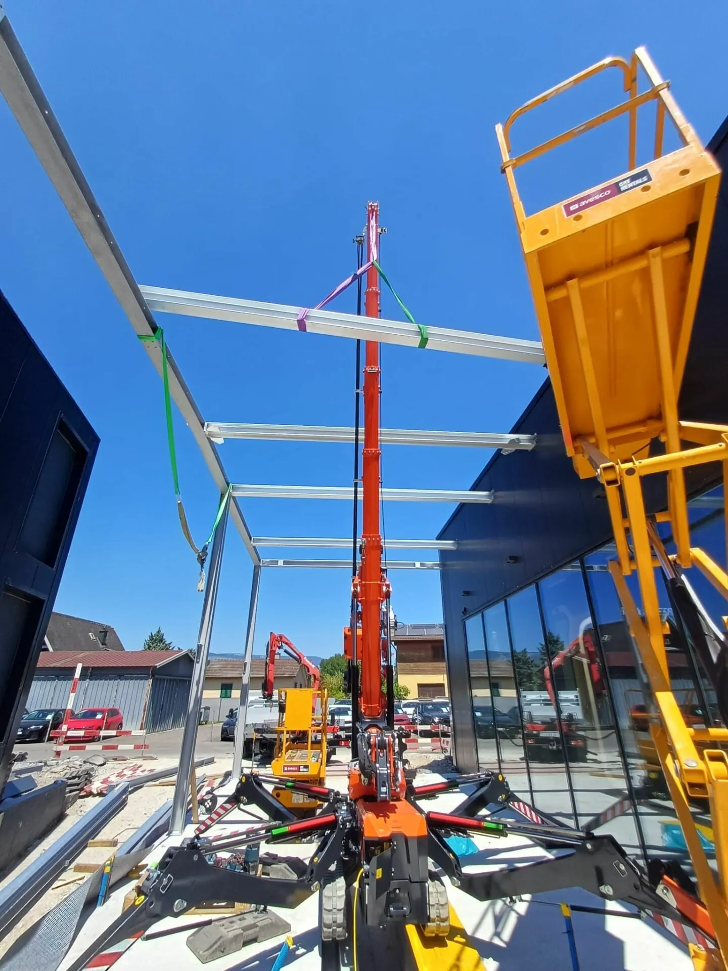 SPX532.2 working beside a new commercial building